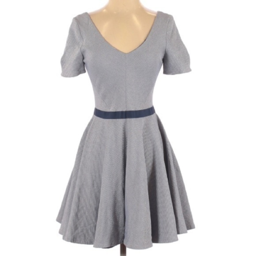 Z spoke Zac Posen blue and white skater dr…
